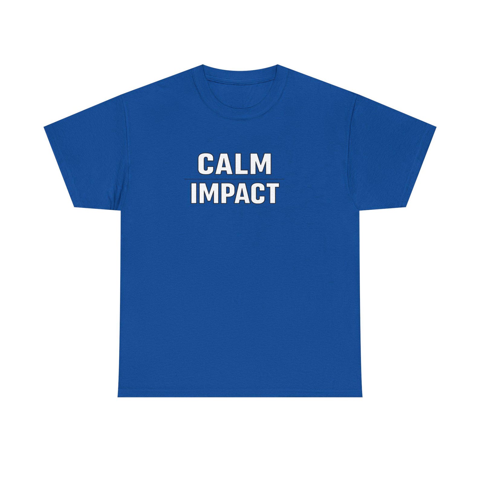 Calm Impact text graphic Tee | Minimal Outline Lettering 2XL