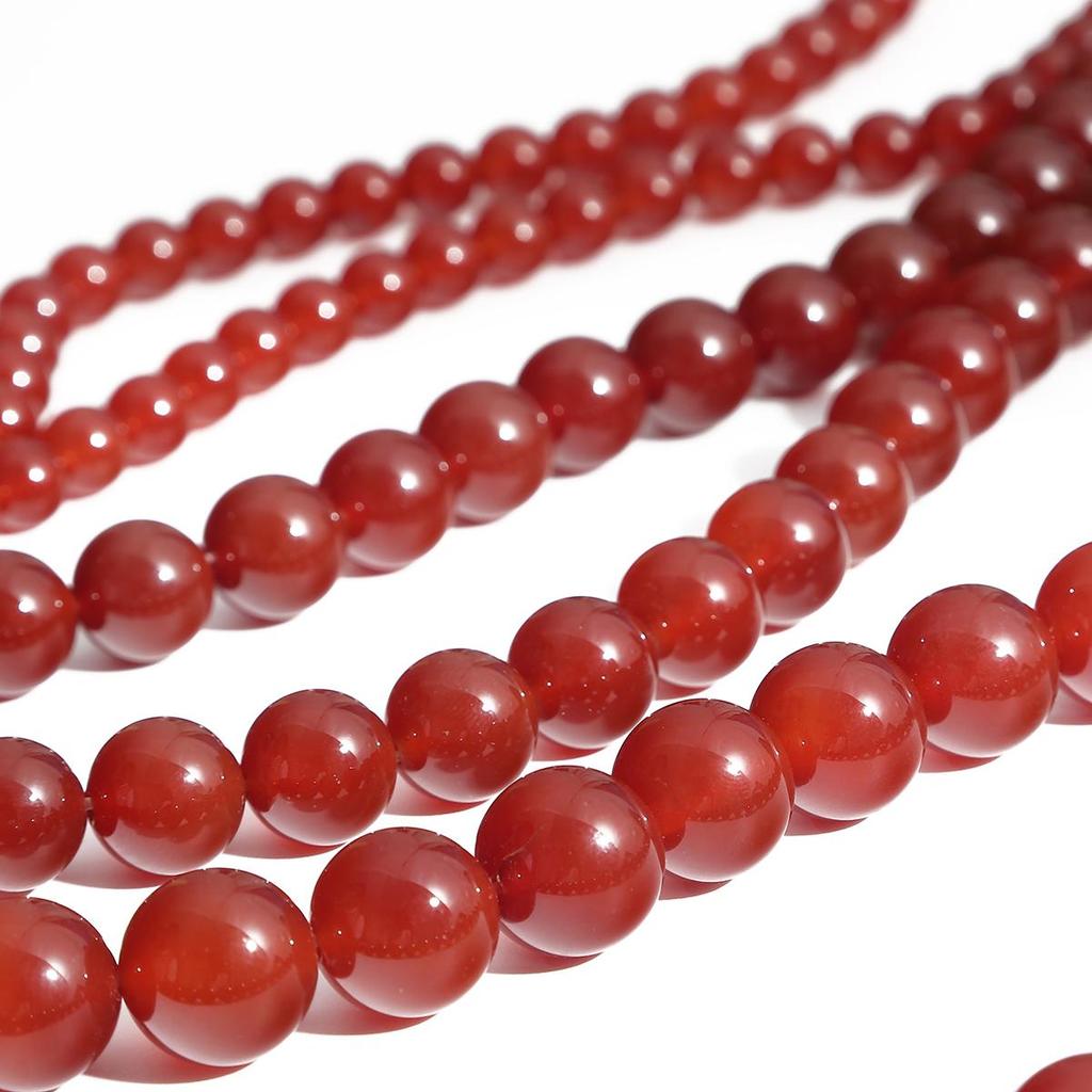 4-14mm/47-92Pcs Natural Red Agate Round Stone Beads For Jewelry Making DIY Bracelet Necklace