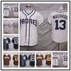 San Diego Padres Unisex Haftowana Koszulka Baseballowa Edycja dla Kibiców Styl Elite Mieszanka Bawełny Top Sportowy