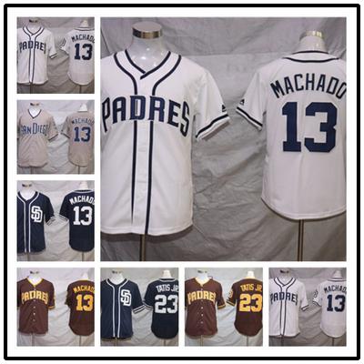 San Diego Padres Unisex Haftowana Koszulka Baseballowa Edycja dla Kibiców Styl Elite Mieszanka Bawełny Top Sportowy