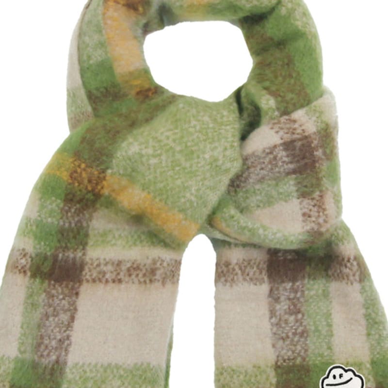 GRAVER [BAG&ACC] Cloud Embroidered Bold Check Muffler_Green