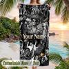 Serviette de plage Bruno Mars, Texte personnalisé avec nom, Serviette grande et absorbante à séchage rapide pour la plage et la piscine