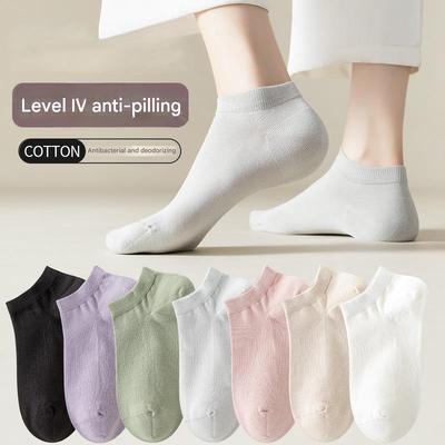 Жіночі шкарпетки-човники, неглибокі невидимі шкарпетки, дихаючі, вологопоглинаючі, тонкі короткі шкарпетки, бавовняні однотонні короткі шкарпетки