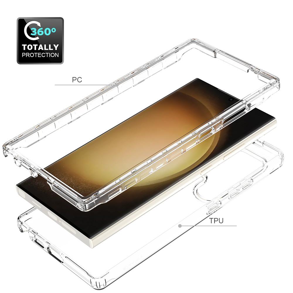 For Samsung Galaxy S24 Ultra Case Drop-resistant PC+TPU Clear Gradient Phone Protective Shell