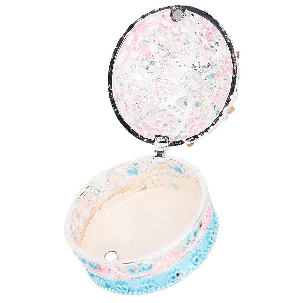 Crown Trinket Box Vintage Enameled Decorative Jewelry Box Zinc Alloy for Necklaces Bracelets