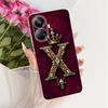 For Realme 10 Pro+ Case RMX3687 Initial Letter Printing Soft Silicone TPU Phone Fundas for Realme10 10Pro Back Cover