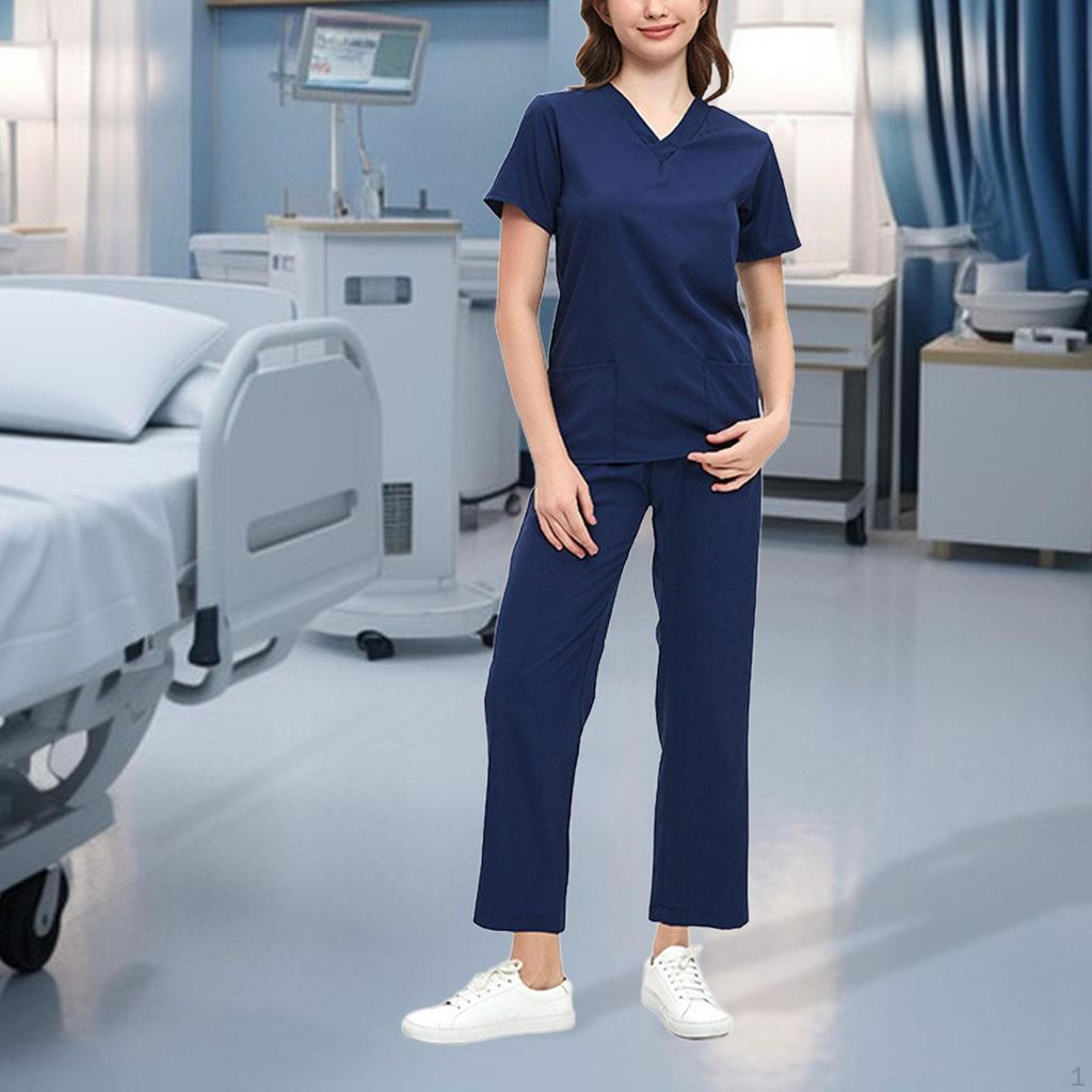 OP Clothing Set for Women, Surgical Overhead And Pants, Short-sleeved Nurse Top,