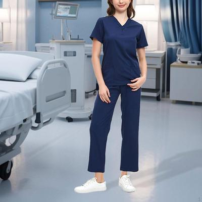 Μοντέρνα γυναικεία Scrubs με κομψό τοπ και πάτο για εργαζόμενους στον τομέα της υγείας