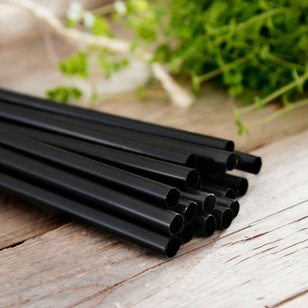 100PCS Black Straws Flexible Drinking Straws Cocktail Straws plastique Drink Tube Straw for Wedding Tea bar Party Wholesale