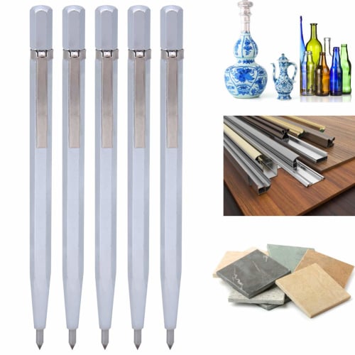 Caiqinlen Scriber, 5-Piece Ceramic Engraver, Center Punch Diamond Marking Pen, Diamond Engraving Pen, Carbide Tip Scriber for Ceramic and Glass