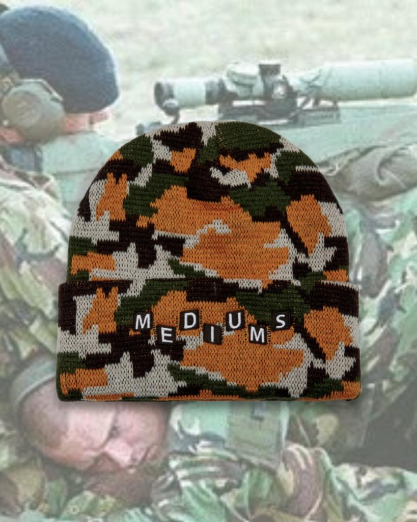 Midieomseu Square Logo Camo Beanie - Orange (Square Logo Camo Beanie)