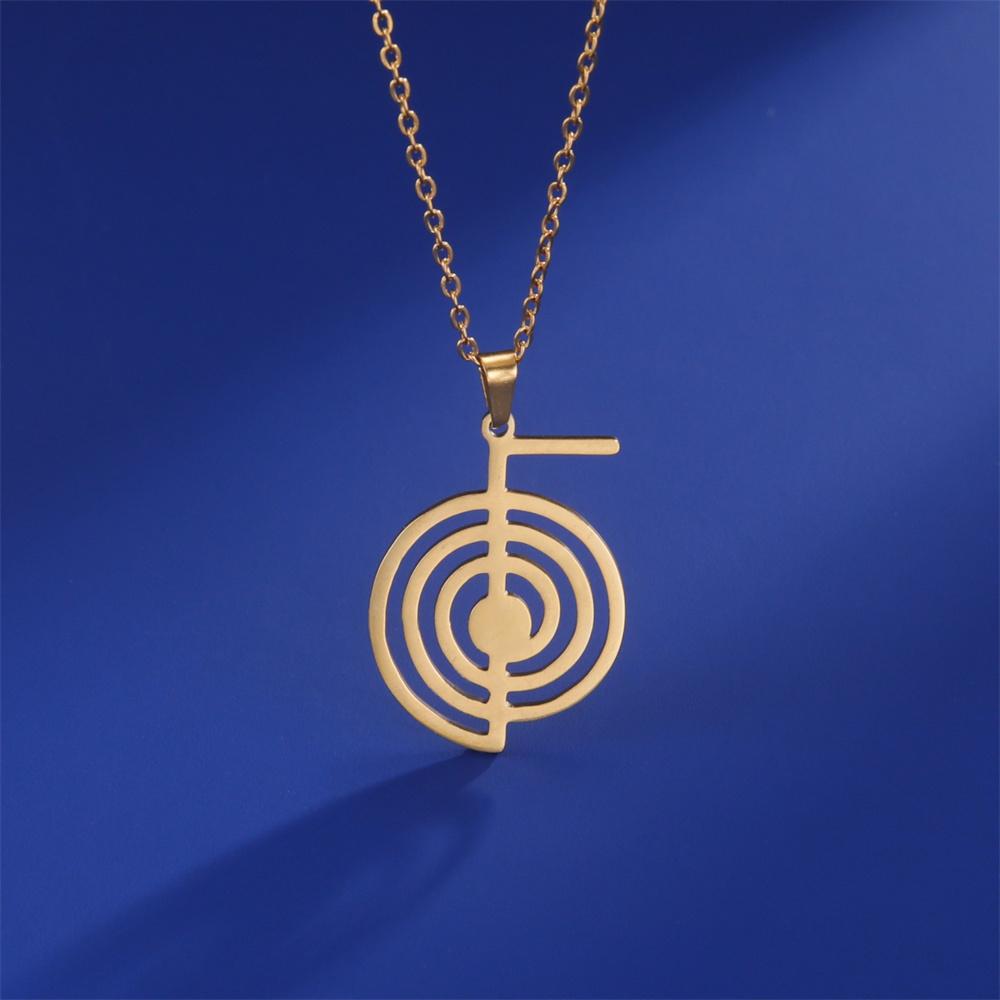 Stainless Steel Cho Ku Rei Pendant Necklace Reiki Protection Healing Chokurei Necklace Energy Yoga Amulet Jewelry Gifts