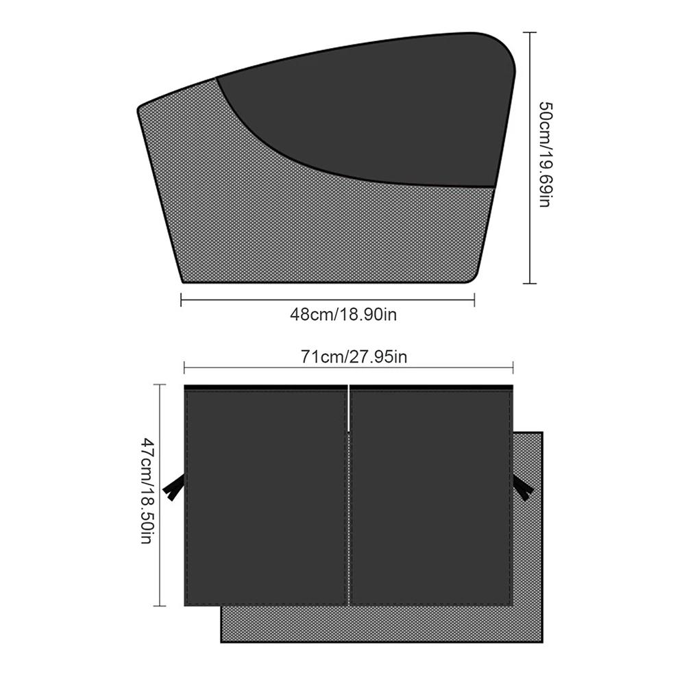 Car Magnetic UV Protection Sun Shade Cover Side Window Sunshade Curtain Upgraded 3D Mesh Layer Full Blackout Film Insulation