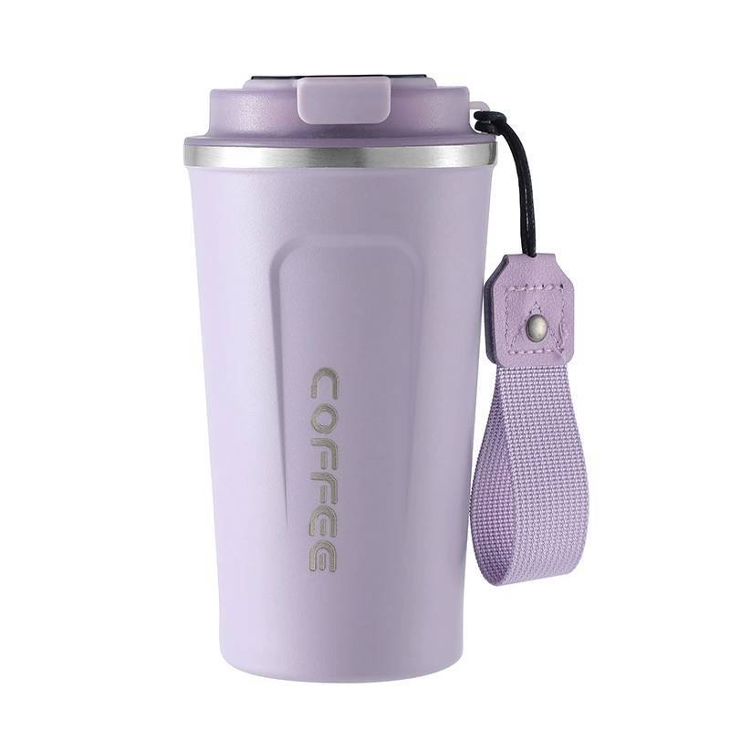 

Travel Cup Coffee With Anti Overflow Sealing Cover Insulated And Stainless Steel фиолетовый