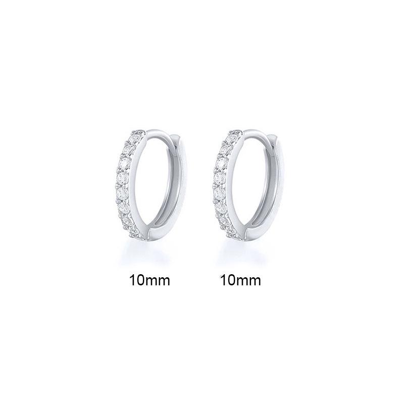 Cao Shi Korean Zircon Diamond Earrings - Simple, Fresh, Round Ear Buckle for Women
