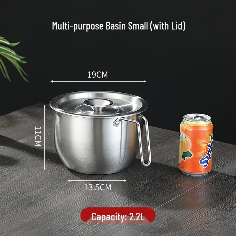 304 Stainless Steel Non-Slip Deep Mixing Bowl with Anti-Splash Design for Baking, Salads, and Cold Dishes