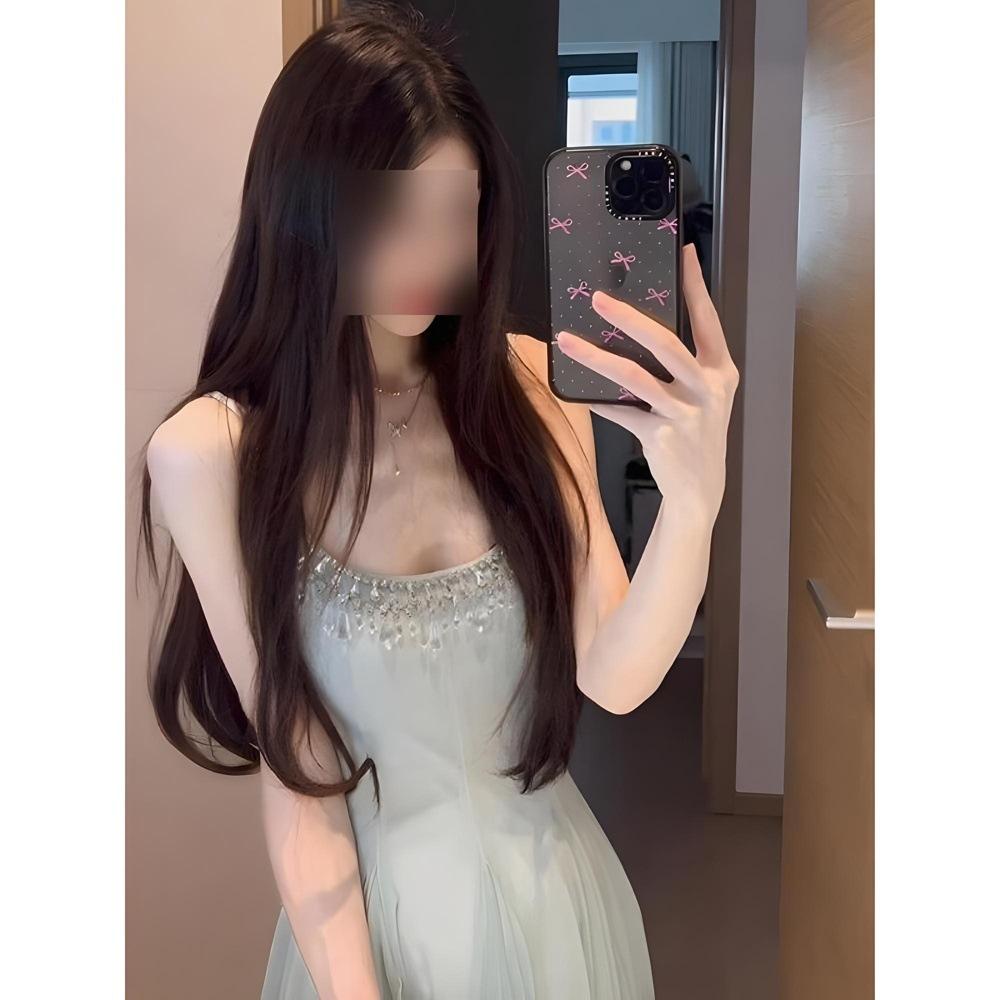 

Женское летнее платье на талии и тонкое платье-юбка на день рождения темперамент светской львицы тяжелая промышленность бриллиантовое платье на бретелях XL- (recommended 110-60kg)