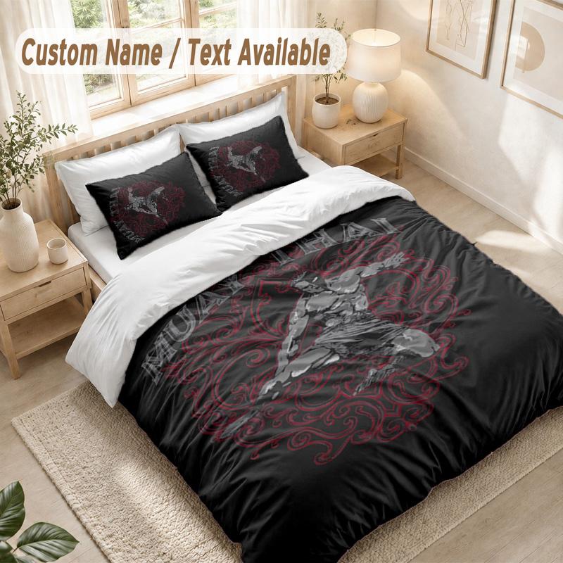 Muay Thai Gym Bedding Set, 1 Duvet Cover & 2 Pillowcases Soft Comfortable Bedroom Home Textile Decor