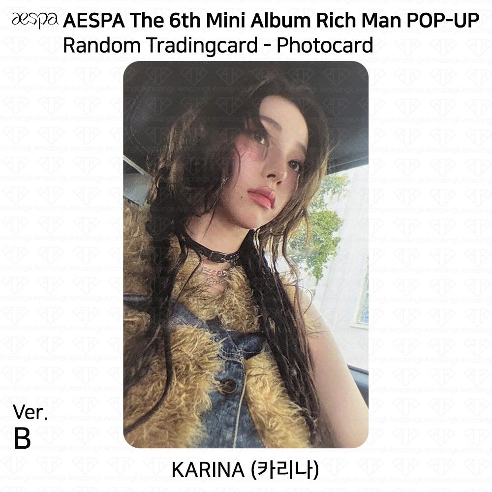 aespa O 6º Mini Álbum Rich Man POP-UP MD Cartão Colecionável Aleatório KPOP K-POP