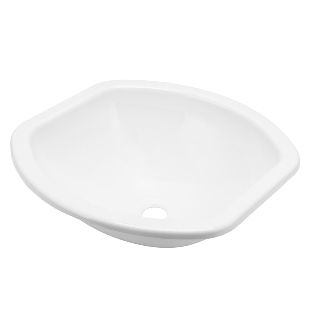 404x384x130mm White Vessel Sink Bowl Modern Acrylic 40mm Drain Hole for Caravans Campers Yachts Bathroom