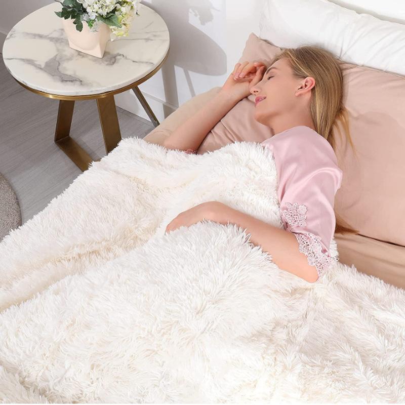 Decorative Extra Soft Fuzzy Faux Throw Blanket Reversible Long Hair Shaggy,Fluffy Cozy Plush Comfy Microfiber Fleece Blankets for Couch Sofa Bedroom