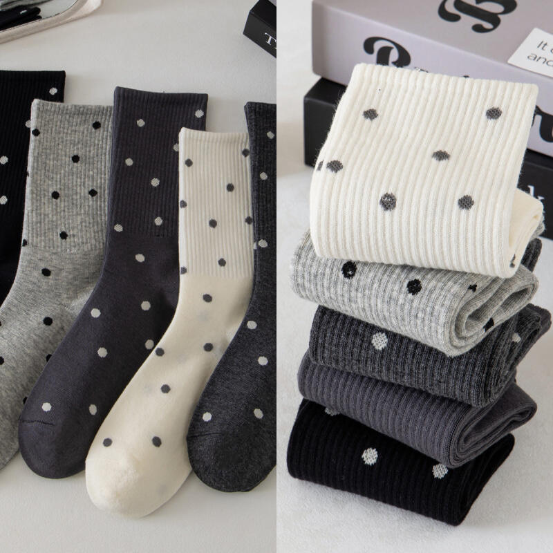 Women s Winter Dotted Waterdrop Mid-Calf Socks gray