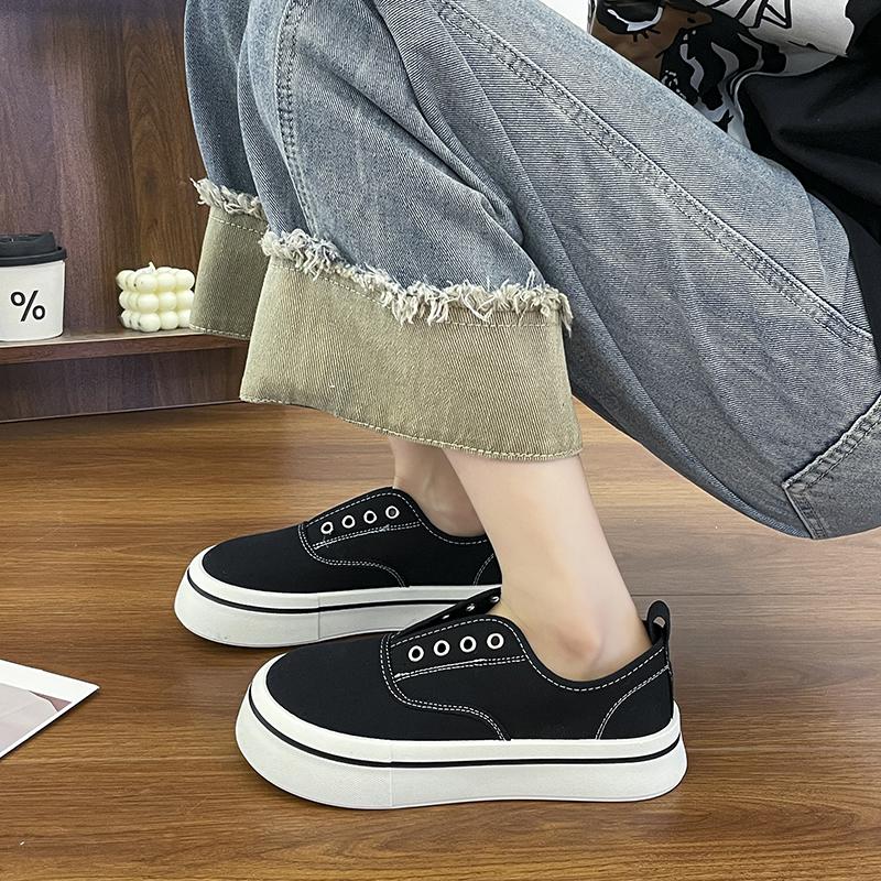 Ladies Canvas Walking Shoes White Women Footwear Slip On Low Comfortable and Elegant A Offer Y2k Fashion Casual Sneakers Traine