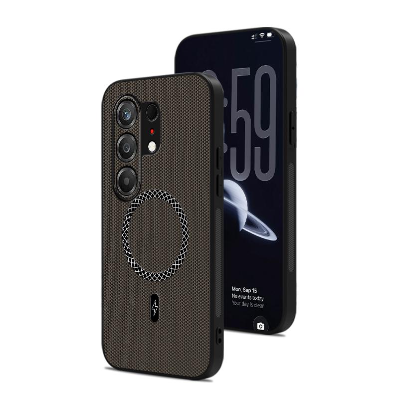 Für Tecno Camon 50 4G Hülle Magnetisches Dreiecksmuster Leder Anti-Rutsch Stoßfest Schutzhülle für Tecno Camon 50 4G