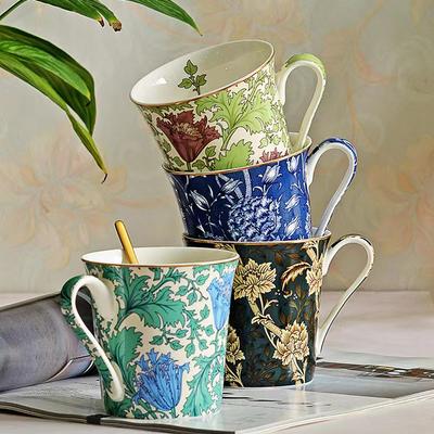Bone China European Retro Ceramic Water Cup Personalized William Sea Anemone Dandelion Cup Creative Gift Milk Cup