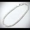 [Shinjuku Gin no Kura] Silver 925 Figaro Chain Bracelet, 18-20cm, 6-Face Cut, Simple and Elegant Design Chain, Men's, Large Size
