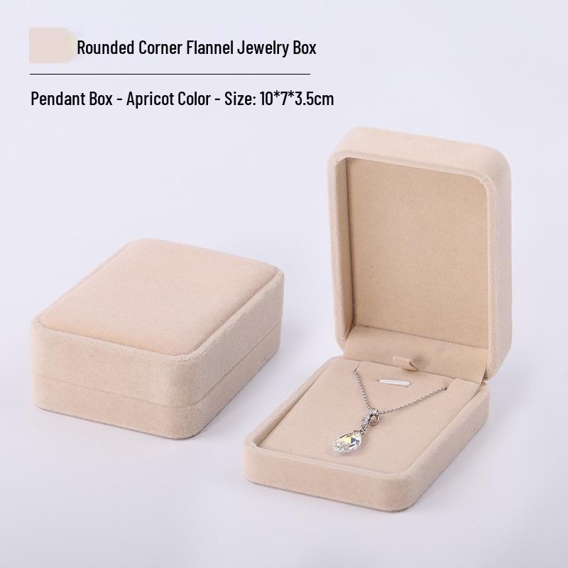 Rounded Corner Plush Jewelry Storage Box for Bracelets, Rings, and Necklaces