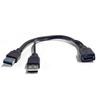 USB 3.0'dan Çift USB Ek Güç Veri Uzatma Kablosu 2.5 inç Harici HDD için Çift USB Harici PC Aksesuarları