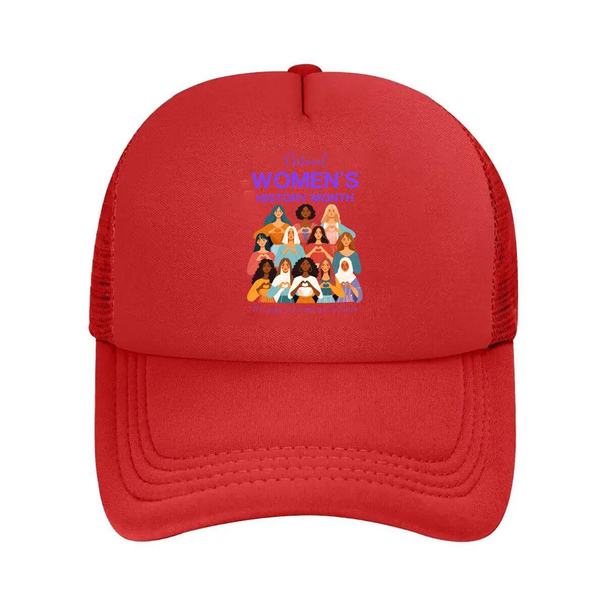 Womens History Month Graphic Mesh Baseball Cap Hip Hop Adjustable