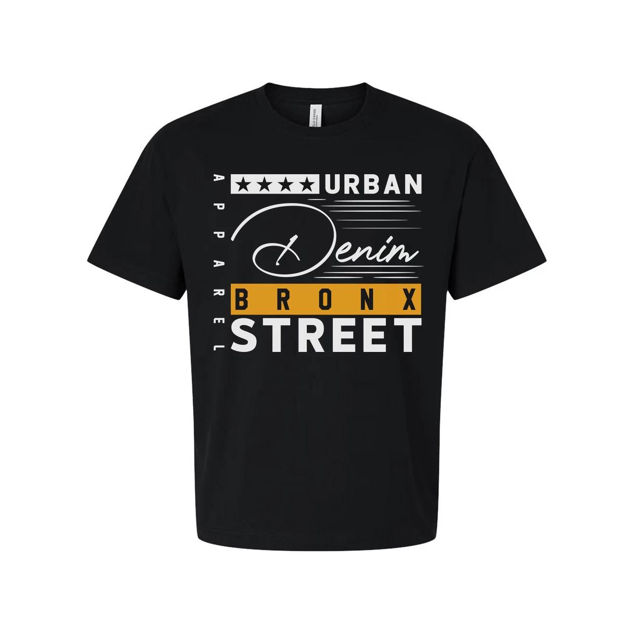 Urban Denim Bronx Street Graphic T Shirt Unisex Cotton Short Sleeve Casual Wear S