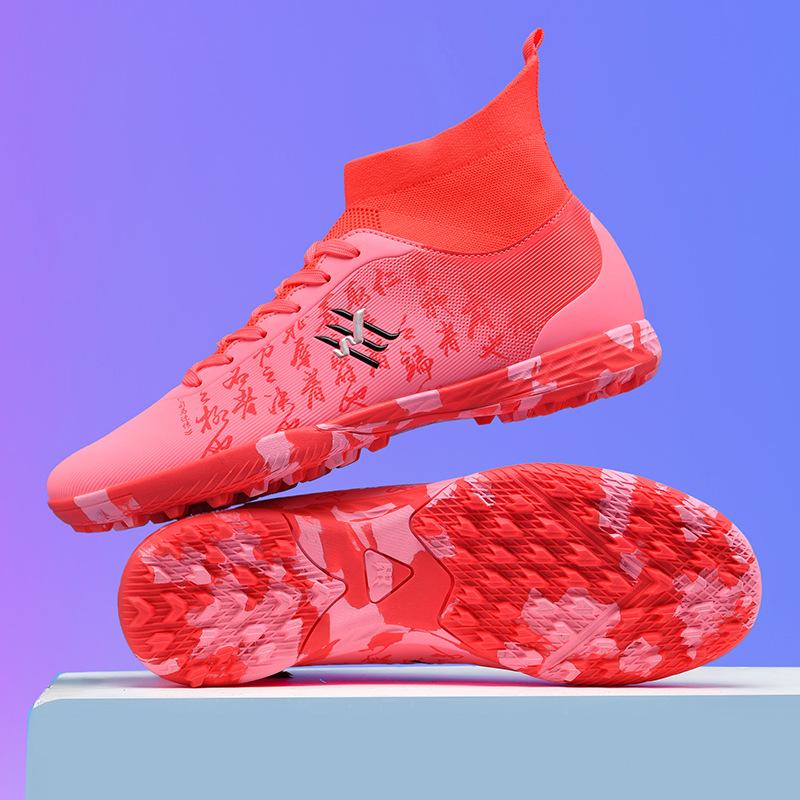 Nieuwe heren hoge voetbalschoenen antislip outdoor lange noppen TF gebroken noppen jeugd spel sport voetbalschoenen