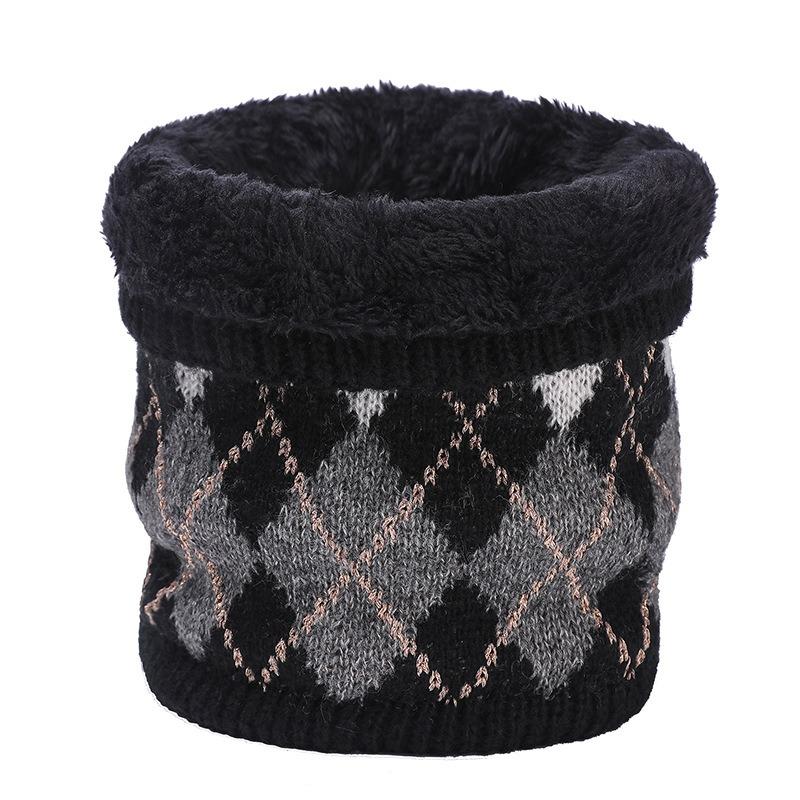 

Outdoor neck protection neck cover knitted wool warm pullover plaid scarf women s winter scarf 25*21*2cm чёрный