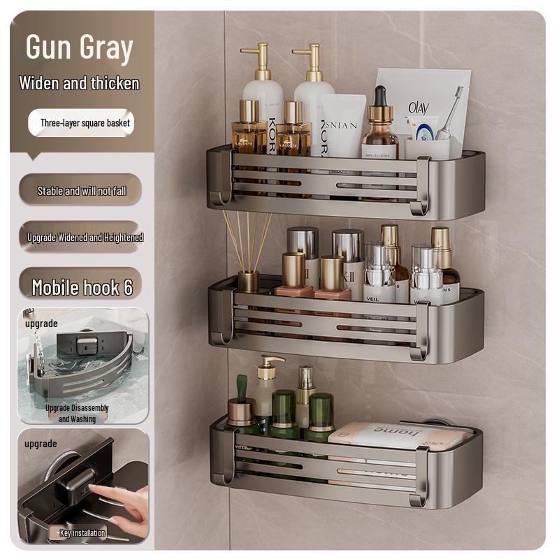 No-Drill Wall-Mounted Shower Corner Storage Rack