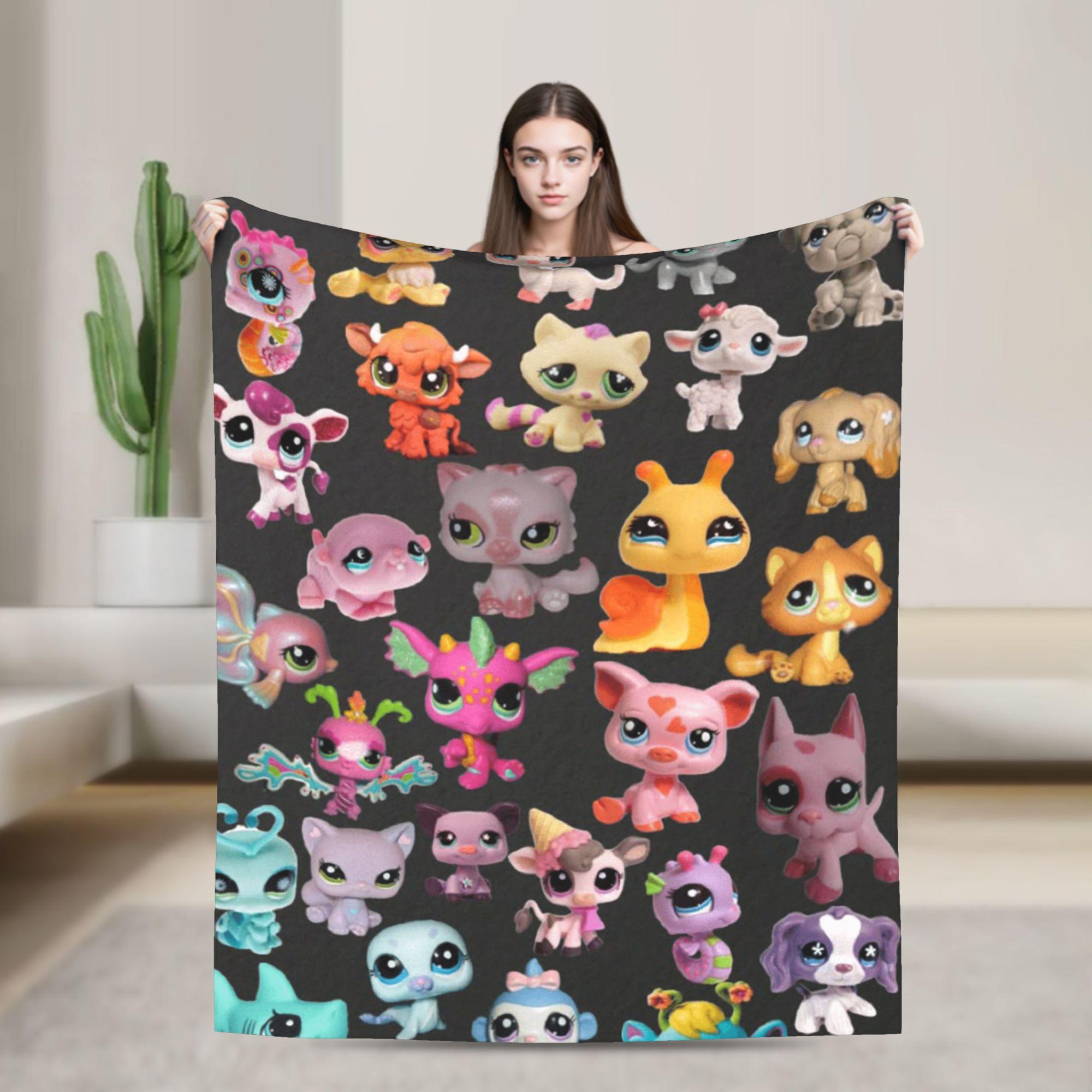 

Warm Soft BlanketGirls Boys Travel Littlest Pet Shop Throw Blanket Flannel Bedspread For Couch Chair Sofa Bed Novelty 75x90cm