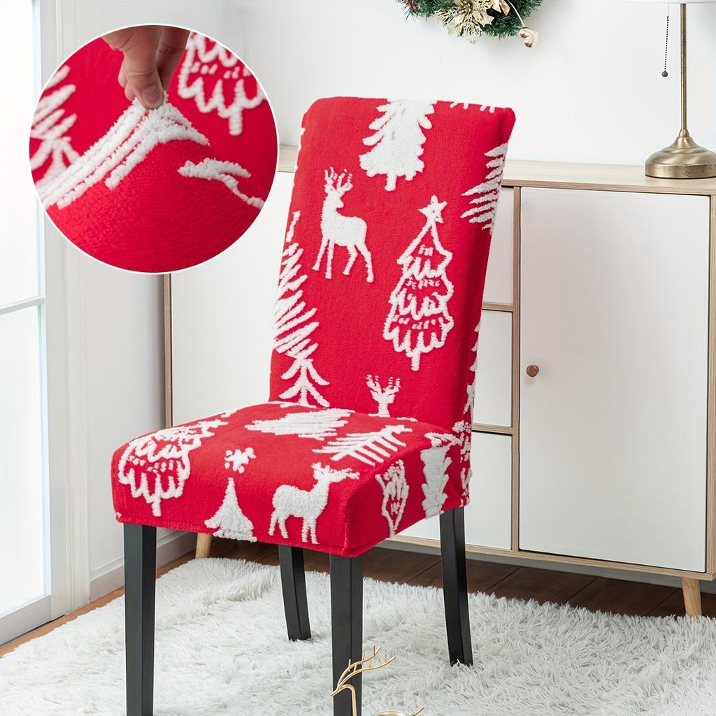 Stretch Print Christmas Chair Cover Christmas Chair Cover Decoration