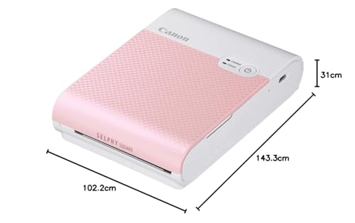 Canon SELPHY SQUARE QX10 Smartphone Printer, Pink (Heavy-Duty, Sticker Paper, Compact)