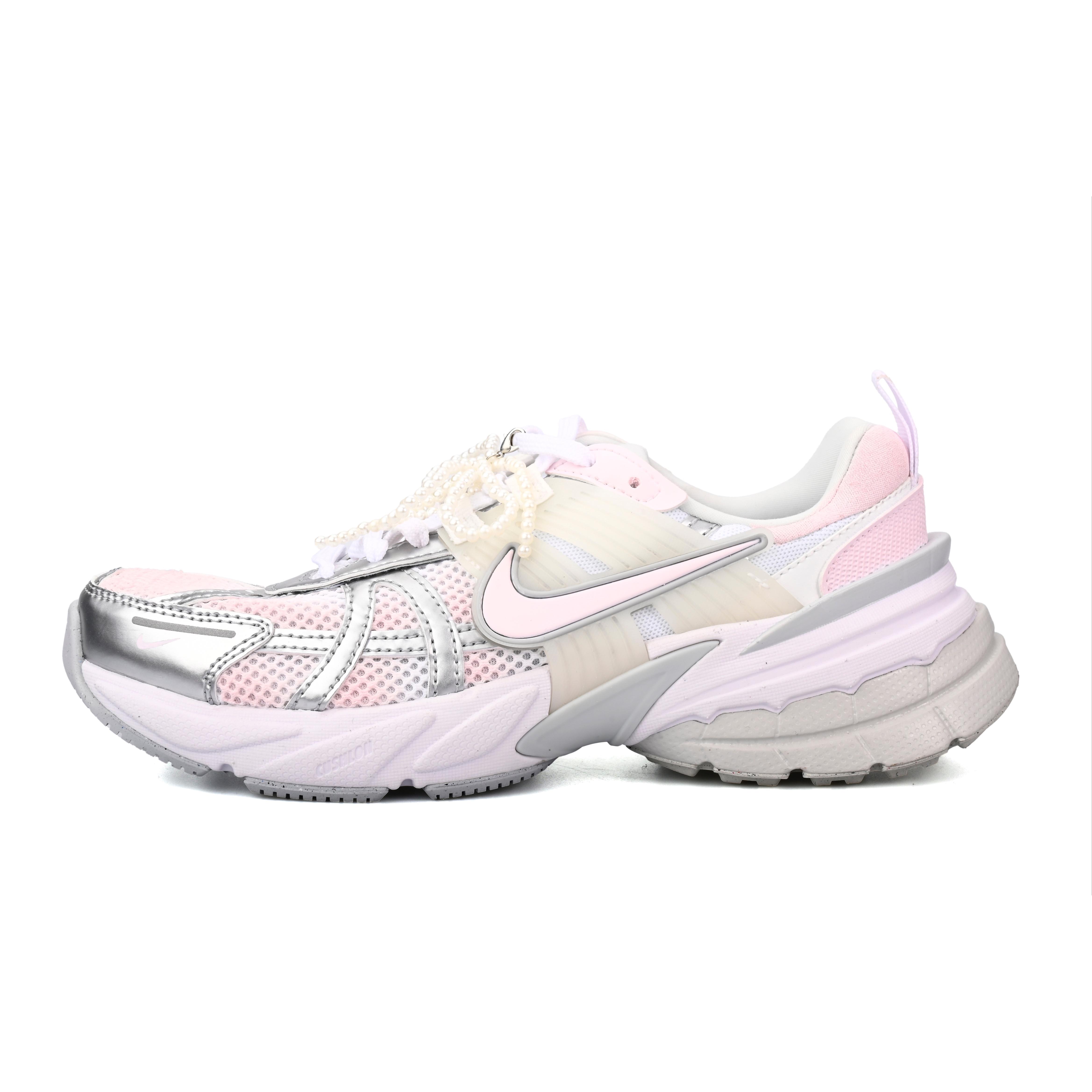 Nike V2K Run Abrasion Resistant Breathable Low top Running Shoes Women s Pink Silver FD0736-104(Team6-) 35.5