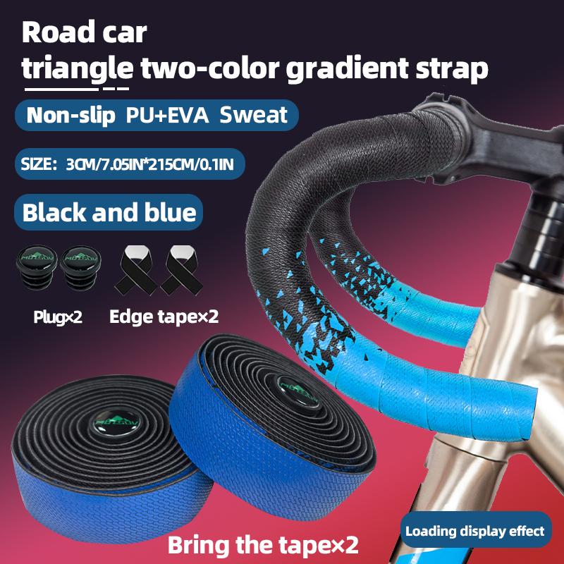 Bicycle Handlebar Tape Triangular Gradient Color Anti-Slip Design Abrasion Resistant Durable Secure Fit for Road Bikes