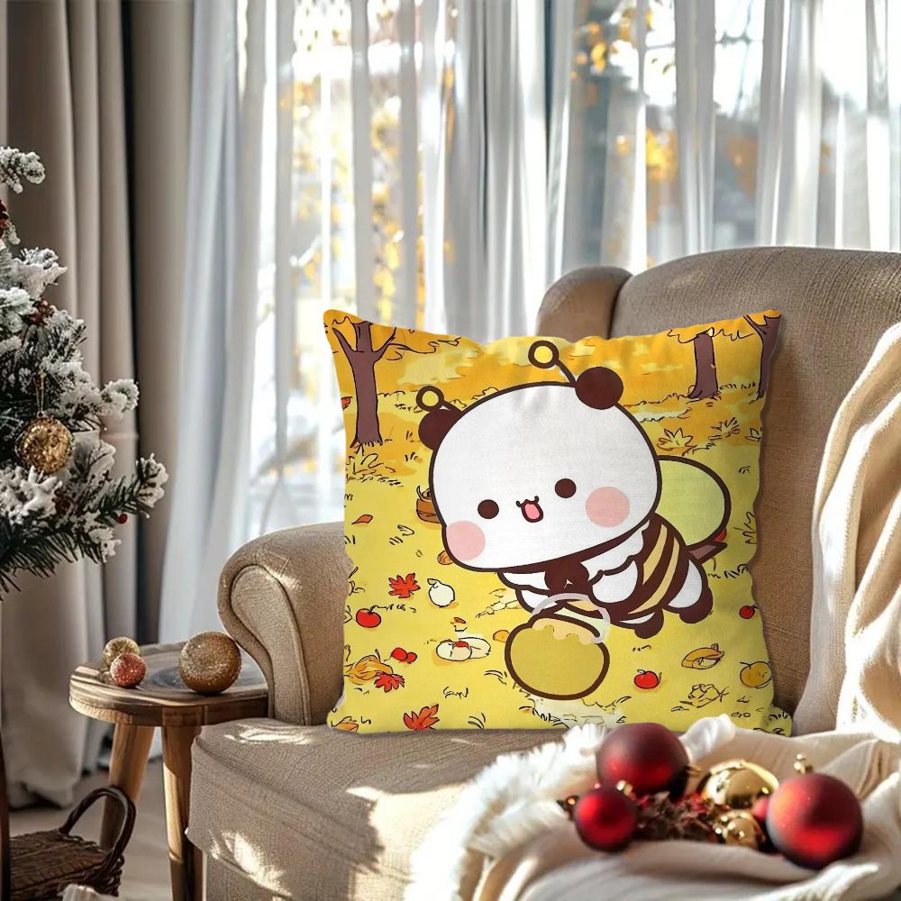 Cartoon One And Two Cloth Animation Pillow Case Square Pillow Bedroom Sofa Leisure Comfort Car Living Room Home Decoration 40X40