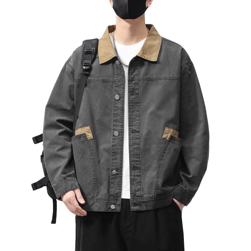 Men's High-End Japanese Retro Workwear Patchwork Jacket - Spring/Autumn 2025 Trend