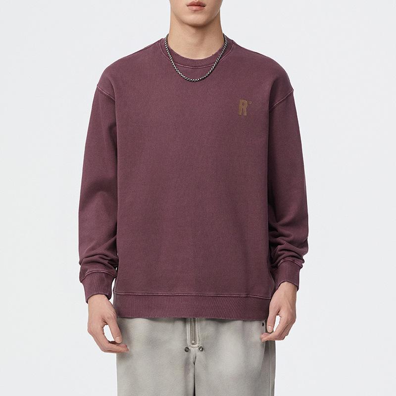 380G Осень-зима Американский ретро свитер с круглым вырезом мужской свободный большой — фото 4