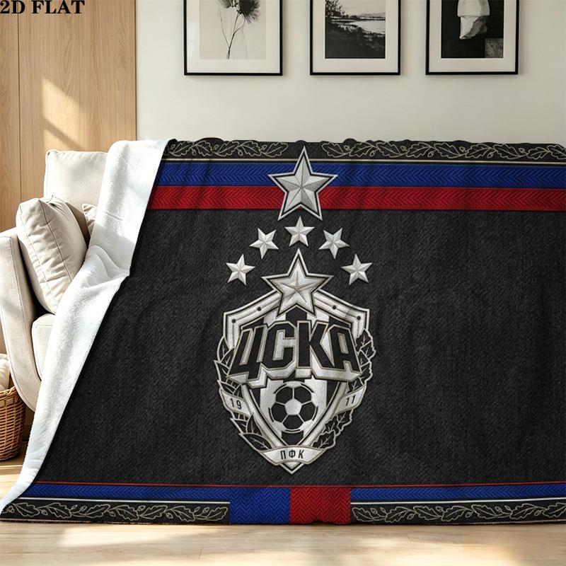 CSKA Moscow Print Flannel Blanket High Quality Warm Comfortable Cover for All Seasons Perfect for Gifts Home Decor