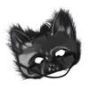 Furry Fox Mask Wolf Fox Tail and Paw Gloves Set Adult Cat Halloween Mask Cosplay Animal Party Costume