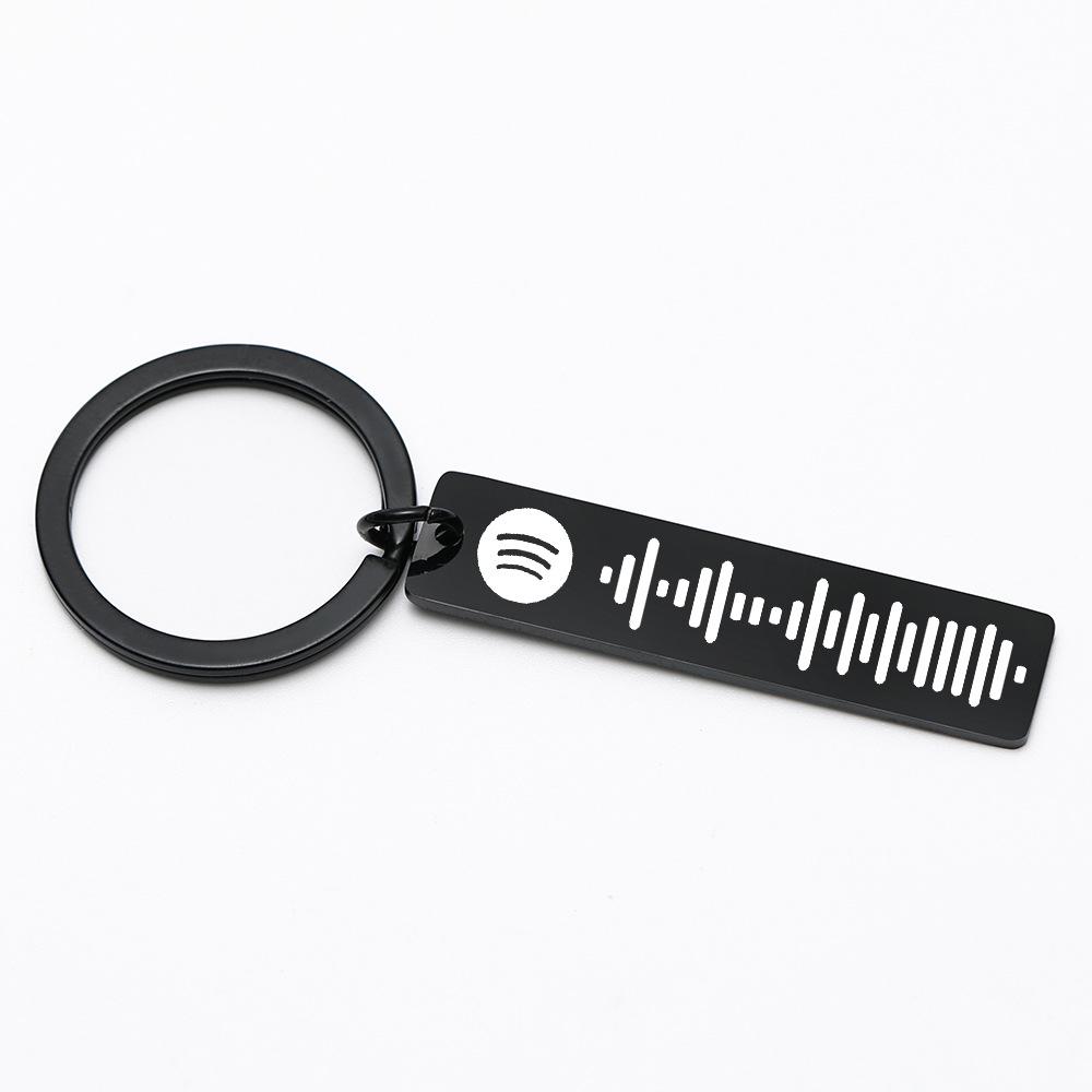 Personalisierter Edelstahl Spotify Musik Scan Code Schlüsselanhänger Anhänger