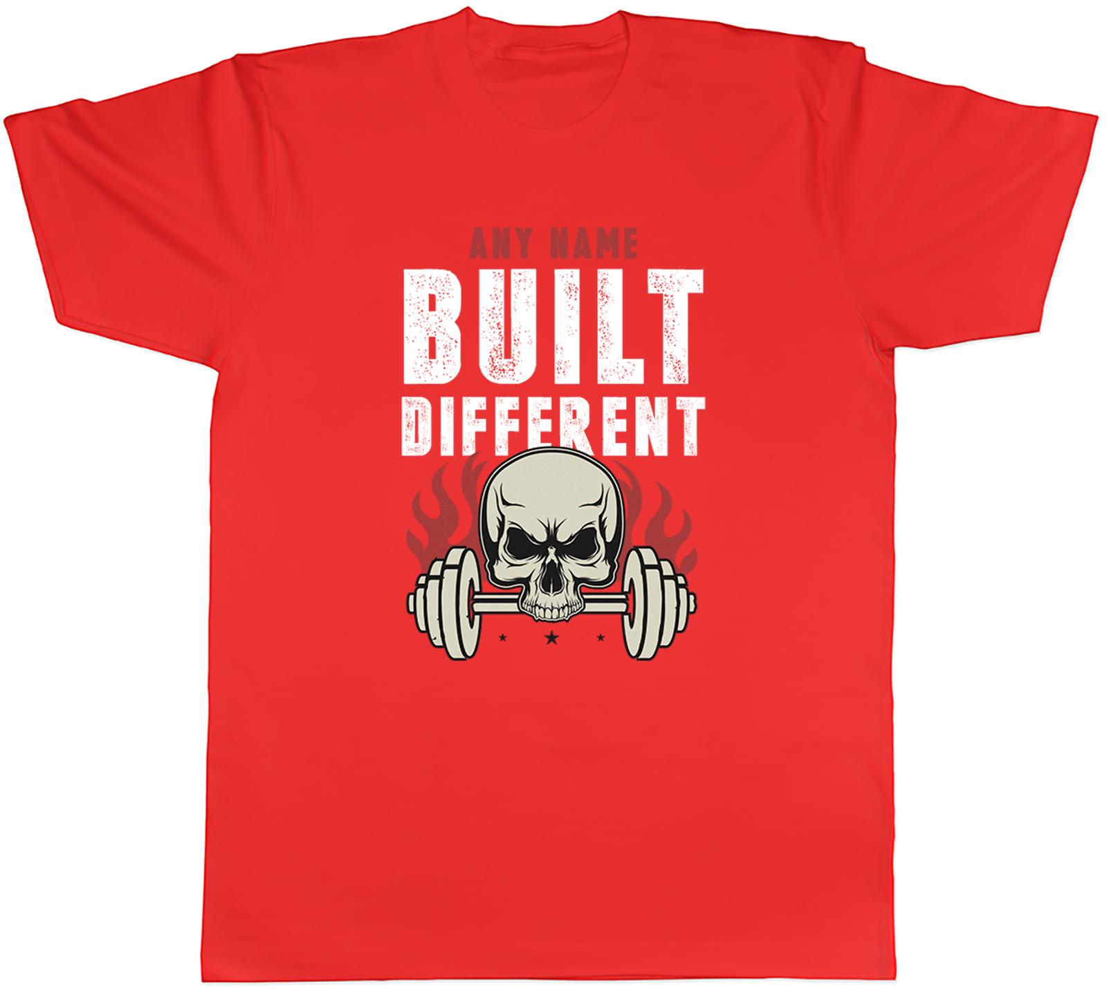 Personalised Gym Fitness Built Different Unisexs TShirt Tee Gift Top S