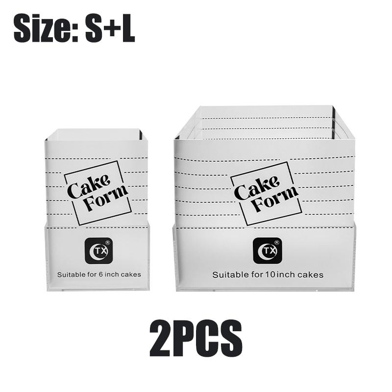 4-10 IN Quadratischer Runder Kuchenringform Verstellbare Einziehbare Fondantform Acryl Mousse Gebäckringform Kuchen Dekorationswerkzeuge